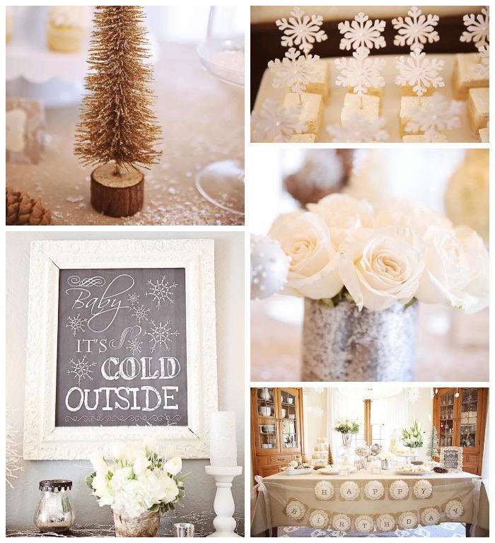 winter themes baby and bridal shower decor