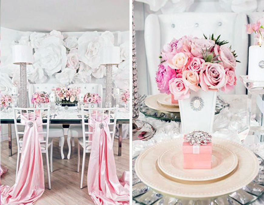 pink bridal shower decor