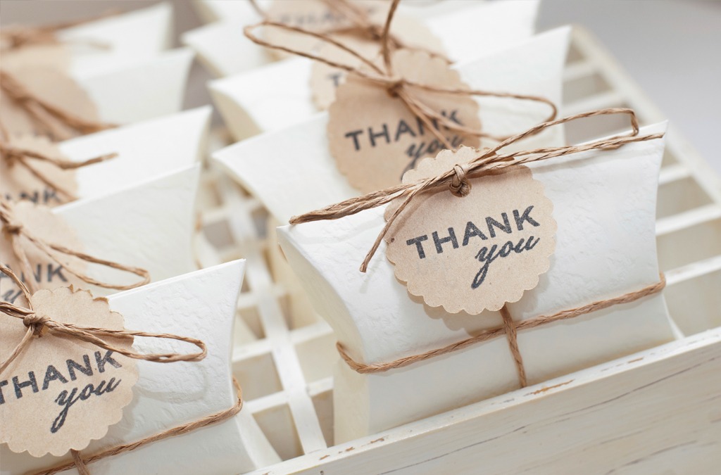 party favors with thank you tags