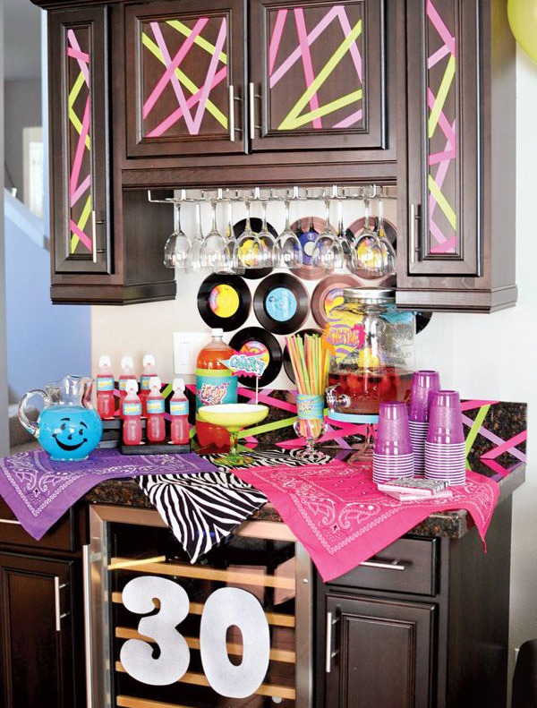 80s theme birthday party decor