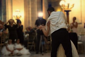 Wedding couple dancing their first dance