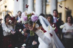 Wedding bride outside