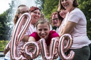 Friends celebrate with bride at a bachelorette party