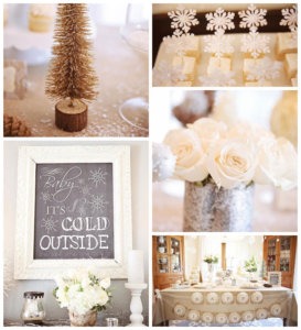 winter theme bridal shower decor