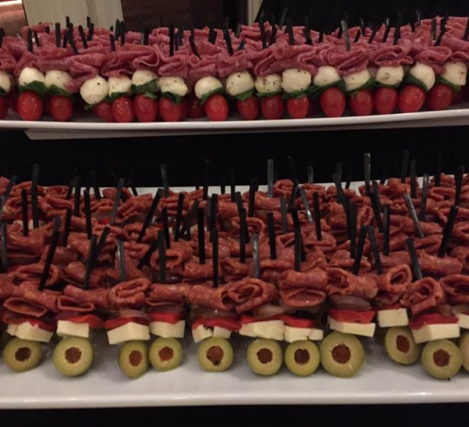 PineCrest's antipasto skewers hors d'oeuvres for weddings and special events.
