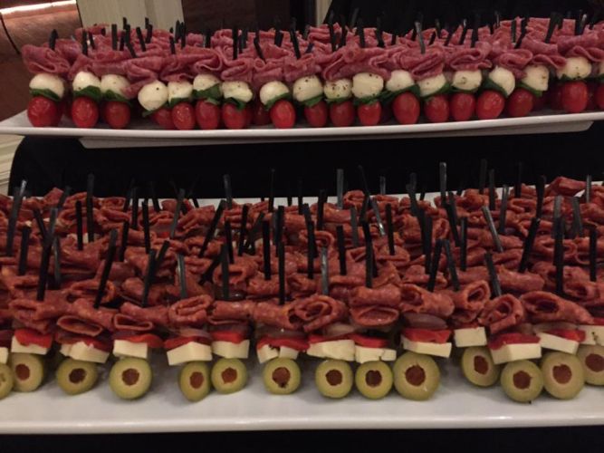 PineCrest's antipasto skewers hors d'oeuvres for weddings and special events.