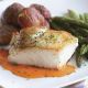 Pan seared halibut with asparagus and potatoes wedding entrée at PineCrest in Lansdale, PA