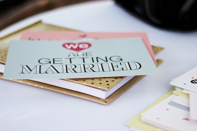 Wedding invitation saying ‘We Are Getting Married’