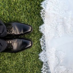 wedding couple's shoes