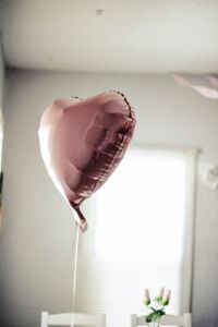 Valentine’s Day pink heart balloon