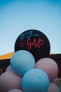 ‘Boy or Girl?’ gender reveal balloons