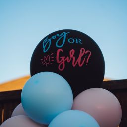 ‘Boy or Girl?’ gender reveal balloons