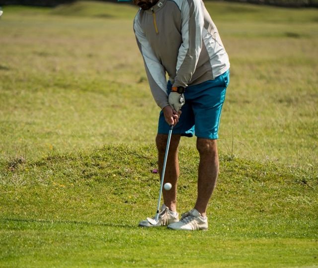 a man playing golf