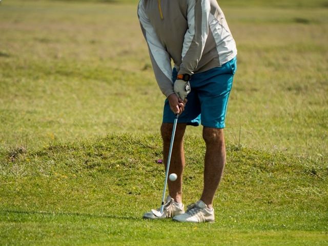 a man playing golf