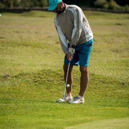 a man playing golf